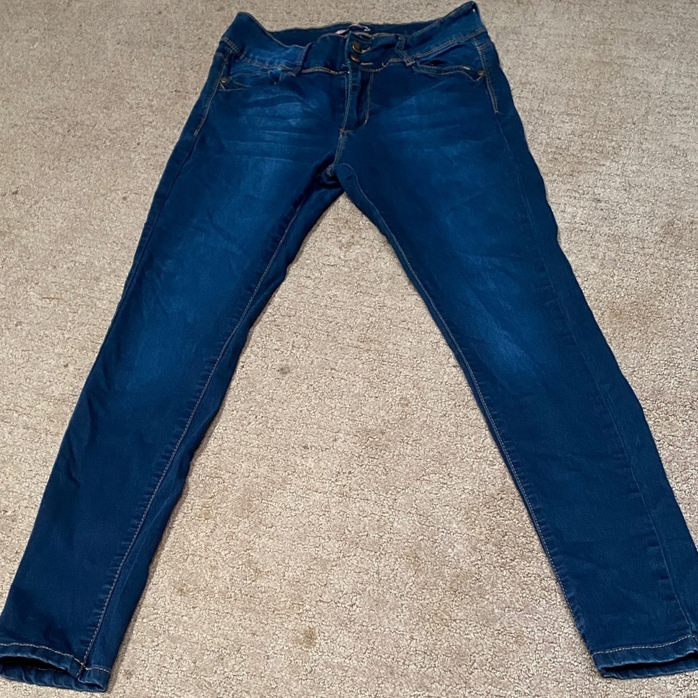 Hailey Size 13 Indigo Blue Skinny Jeans with Stretch Denim Casual